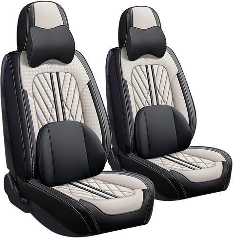 Car Seat Cover Fit for Nissan Titan 2004-2023,5 Seats Napa Leather Waterproof Anti-Slip Seat Cover,Airbag Compatible Easy to Install(Black) in Saudi Arabia