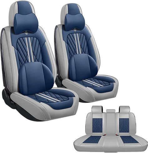 Car Seat Cover Fit for Nissan Titan 2004-2023,5 Seats Napa Leather Waterproof Anti-Slip Seat Cover,Airbag Compatible Easy to Install(Black) in Saudi Arabia
