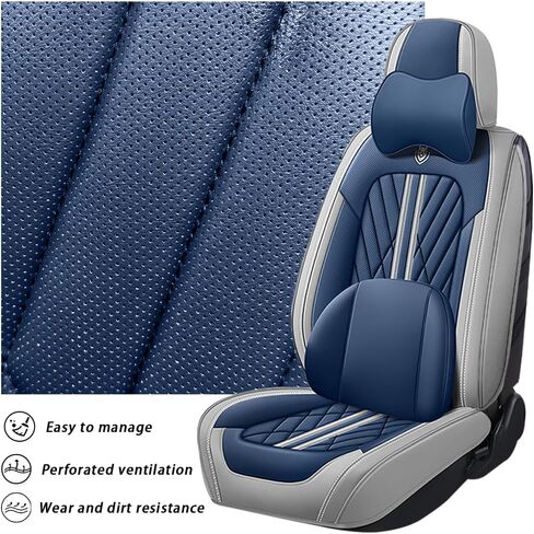 Car Seat Cover Fit for Nissan Titan 2004-2023,5 Seats Napa Leather Waterproof Anti-Slip Seat Cover,Airbag Compatible Easy to Install(Black) in Saudi Arabia