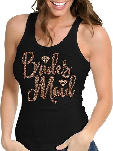 RhinestoneSash Bride, Bridal Party Bachelorette Shirts - Bride, Bridesmaid, Maid of Honor, Bride Squad Tanks in Kuwait