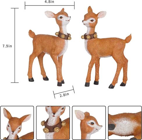 Topadorn Christmas Deer Tabletop Reindeer Figurine for Christmas Decor Indoor Decoration,2 Pack in Saudi Arabia