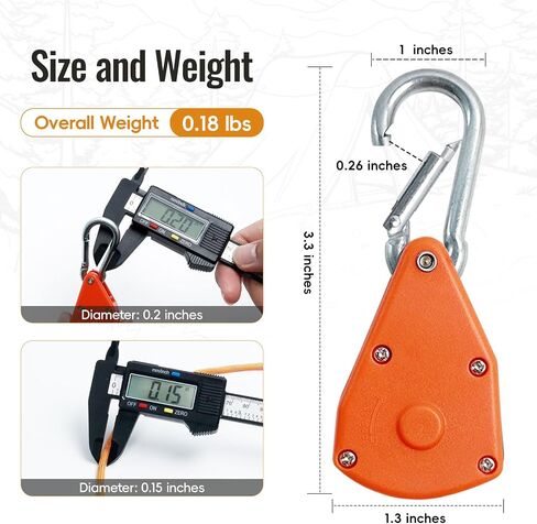 15FT Retractable Ratchet Tie Down Straps with Reinforced Metal Gear, 5/32" Heavy Duty Ratchet Rope Hanger for Various Tie-Down Uses(2-Pack) in Kuwait