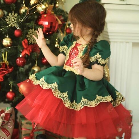 Tulle Midi Girl Dress - Blush Knee Length Puffy Seguin Outfit - Elegant Tulle Skirt for Girls - Blush Baby Clothes - Perfect for Christmas, Weddings & Special Occasions (Blush, 3 years) in Kuwait