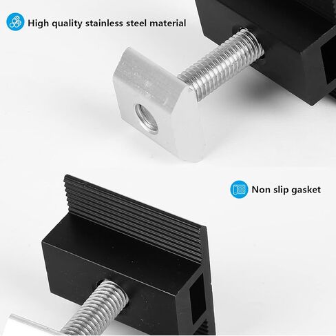 Adjustable Solar Middle Clamps Solar Mount Bracket Solar Panel Middle Clips Roof Mount Mid Clamp for Securing 30mm - 50mm Thick Solar Panels to Rails (Adjustable Mid Clamp 12 Pack) in Kuwait