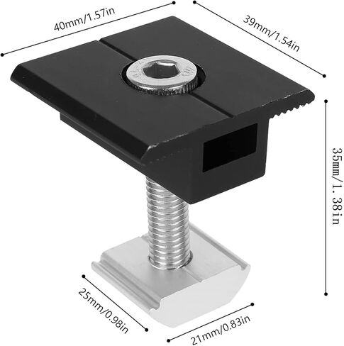 Adjustable Solar Middle Clamps Solar Mount Bracket Solar Panel Middle Clips Roof Mount Mid Clamp for Securing 30mm - 50mm Thick Solar Panels to Rails (Adjustable Mid Clamp 12 Pack) in Kuwait