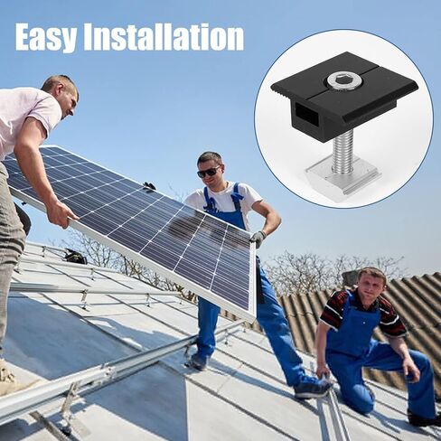 Adjustable Solar Middle Clamps Solar Mount Bracket Solar Panel Middle Clips Roof Mount Mid Clamp for Securing 30mm - 50mm Thick Solar Panels to Rails (Adjustable Mid Clamp 12 Pack) in Kuwait