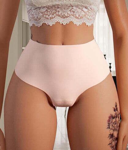 Hibluco Seamless High Waisted Thong For Women Underwear Sexy G String Panties in Saudi Arabia