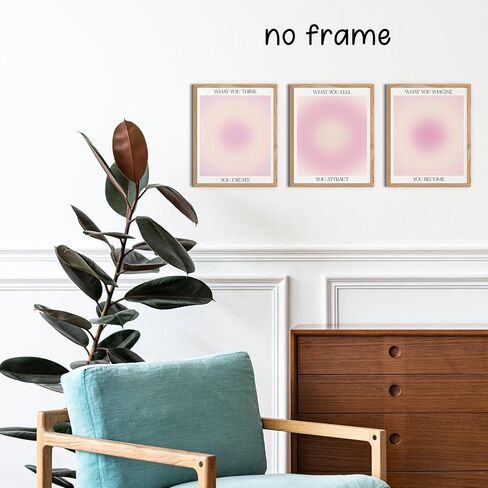 KEUSPI Mind Body Soul Colorful Aura Energy Gradient Minimalist Y2K Wall Art Poster Posters Prints for Girls Bedroom Dorm Decor,Positive Spiritual Decorations Posters Unframed 8x10 Inches Set of 3 in Kuwait
