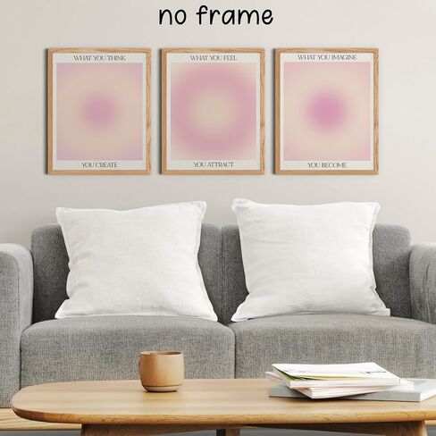 KEUSPI Mind Body Soul Colorful Aura Energy Gradient Minimalist Y2K Wall Art Poster Posters Prints for Girls Bedroom Dorm Decor,Positive Spiritual Decorations Posters Unframed 8x10 Inches Set of 3 in Kuwait