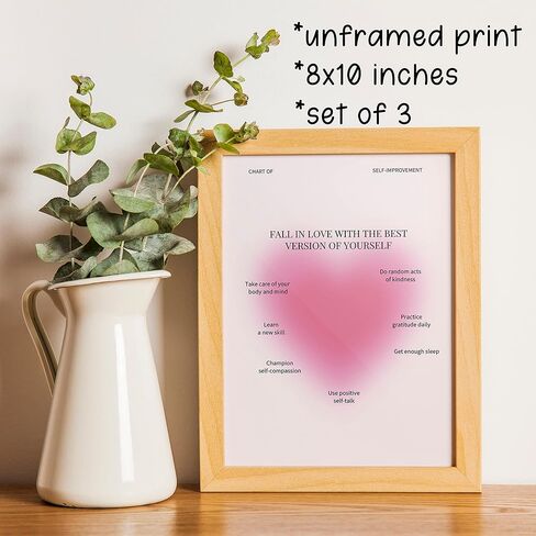 KEUSPI Mind Body Soul Colorful Aura Energy Gradient Minimalist Y2K Wall Art Poster Posters Prints for Girls Bedroom Dorm Decor,Positive Spiritual Decorations Posters Unframed 8x10 Inches Set of 3 in Kuwait