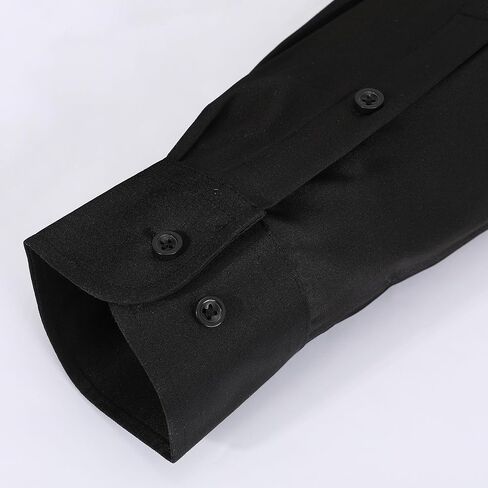 Men's Dress Shirt for Business & Casual - Black Button Long Sleeve - Office, Wedding, Dates Shirts in Saudi Arabia