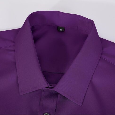 Men's Dress Shirt for Business & Casual - Black Button Long Sleeve - Office, Wedding, Dates Shirts in Saudi Arabia