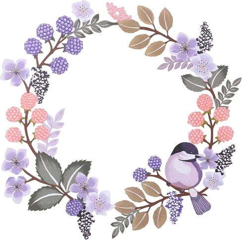 DUZYXI Round Metal Bird Wall Art Decor Metal Birds Mural Hanging Silhouette Bird and Flower Combination Patio Decor Suitable for Home Garden Living Room and Porch Party Art Decor-Purple in Saudi Arabia