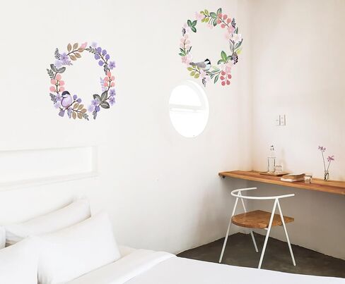 DUZYXI Round Metal Bird Wall Art Decor Metal Birds Mural Hanging Silhouette Bird and Flower Combination Patio Decor Suitable for Home Garden Living Room and Porch Party Art Decor-Purple in Saudi Arabia