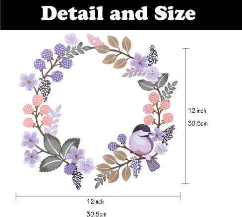DUZYXI Round Metal Bird Wall Art Decor Metal Birds Mural Hanging Silhouette Bird and Flower Combination Patio Decor Suitable for Home Garden Living Room and Porch Party Art Decor-Purple in Saudi Arabia