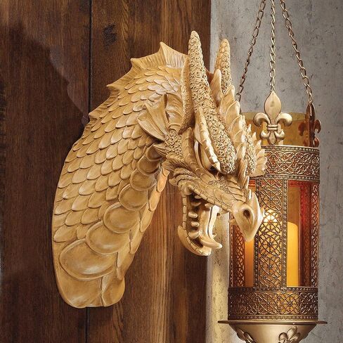 تصميم توسكانو EU91025 منحوتة حائط رأس الوحش التنين: مجموعة من قطعتين، مجموعة من قطعتين in Kuwait