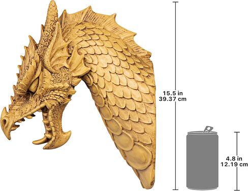 تصميم توسكانو EU91025 منحوتة حائط رأس الوحش التنين: مجموعة من قطعتين، مجموعة من قطعتين in Kuwait