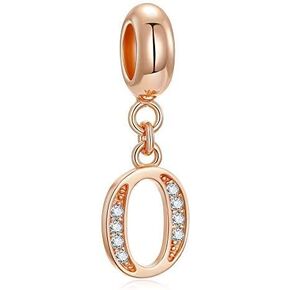 Initial A-Z Letter Charms Rose Gold Sterling Silver Beads fits Pandora Bracelet (Letter Z) in Kuwait