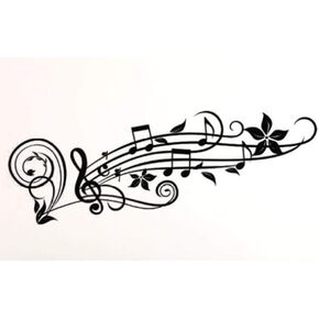 Music Tree with Notes and Musical Key Note Paper Lovers Music Teen Wall Stickers Lovers Home Decoration Music Studio Wall Art Murals Musical Decor Black 18 X 15 in