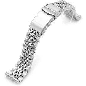 MiLTAT 19mm Goma BOR Quick Release Watch Band Straight End Brushed - Polished Center