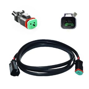 1PC 60-Inch Heavy Duty Waterproof Deutsch DT DTP Extension Harness Kit Compatible with Off-Road LED Light Bar, LED Pod Lights, Worklamp, Fog Lights, DRL, etc