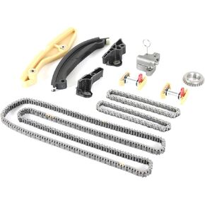 Timing Chain Kit Compatible with Explorer Taurus F-150 Mustang Edge Transit-150 250 350 HD 2011-2019 3.5L 3.7L, for MKS/MKZ 13-16 MKX 11-16 3.7L Engine Parts w/Tensioner, Crankshaft Gear, Guide
