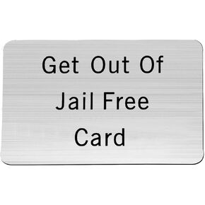 Monopoly Get Out Of Jail Free Card Funny Wallet Insert Gifts for Men Prison Inmate Joke Gag Gift