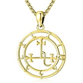 Eusense Lilith Necklace for Women Men 925 Sterling Silver Sigil of Lilith Pendant Lilith Triple Moon Goddess Jewelry