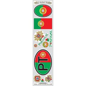 Car Chrome Decals STS-PT Portugal 9 Stickers Set Portugese Flag Decals Bumper car auto Bike Laptop