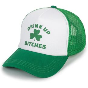 St.Patrick's Day-Baseball-Cap for Womens Mens - Shamrock-Adjustable Green-Irish-Party-Trucker-Hat