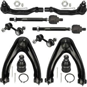 IRONTEK 10pcs Set Front Upper Control Arms w/Ball Joint Sway Bar Links Tie Rod Ends Fit for 1997 1998 1999 2000 2001 for Honda CR-V, Front Suspension Kit K80883 K80884 K9802 K90667 EV414 ES3331 ES3332