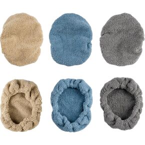 POLYTE Premium Lint Free Microfiber Cleaning Covers for Windshield Cleaning Tool, Fits 4x6 inch Plate (Blue/Gray/Teal, 6 Pack)