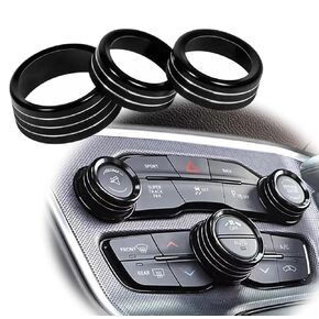 AC Control Knob Covers for Challenger Charger 300, 2015-2021, Sleek Black Design
