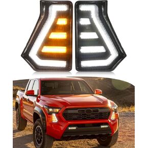 LED Fog Lights Kit for 2024 2025 Toyota Tacoma DRL Daytime Running Lights Amber Turn Signal Fog Lamps Toyota Tacoma Accessories (Horizontal clause)