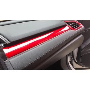 Car Accessories Fit for Honda Civic 10th Gen 2016-2021 Dashboard Center Console Stripe Cover Trim (Carbon Fiber Style) ABS 3 PCS