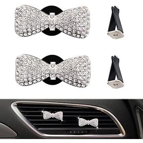 TZnyly Tznyly Car Decor Fresheners For Women Bling Accessories Air Outlet Decoration Aromatherapy Vent Clip Charm freshener Set of 2 bows
