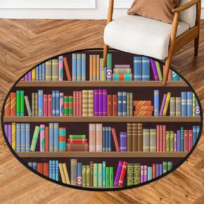 Vintage World Map Round Area Rug,Retro Education Map Large Circle Rugs Non Slip Round Floor Mat Soft Washable Carpet for Living Room Bedroom Indoor Outdoor, 3 ft