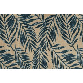Palm Leaf Teal Washable Indoor Rug with Rubber Backing, Small Door Mat for Entryway, Kitchen, Bathroom, Non-Slip Area Rug and Mat, Washable Rug, Pet Friendly, Tan and Teal, 20" x 27.5"
