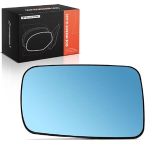 A-Premium Left Driver Side Heated Mirror Glass with Backing Plate Compatible with BMW 323Ci 2000, 325Ci 2001-2006, 328Ci2000, 330Ci 2001-2006, 745i, 745Li, 750i, 750Li, 760i, 760Li - Blue