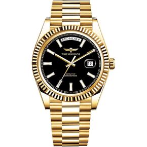DA Royalty Watch, 18K Gold Plated, Black Dial, 316L Stainless Steel Band, Sapphire Glass, Automatic Movement Miyota 8215, Luxury Men's Watch