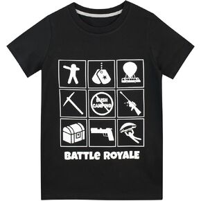 Battle Royale Boys' Gaming T-Shirt Size 8 Black