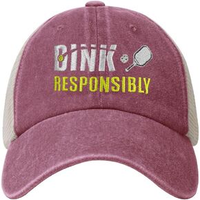 Pickleball Trucker Hat, Pickleballs Gifts for Women Men, Responsibly Cotton Embroidered Adjustable Baseball Cap