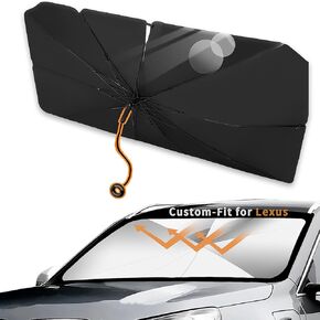 Custom-Fit for Lexus Windshield Sun Shade Umbrella, 2024 Upgraded Pull Ring Handle Foldable Front Window Cover Sun Visor, UV Rays Blocker, Designed for Lexus Accessories (for Lexus GX)
