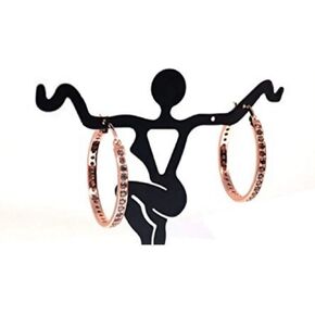 Brandy Diamondorables Chocolate Brown 18K Rose Gold Silver Dazzling Hoop Earrings 1.00 Ctw.