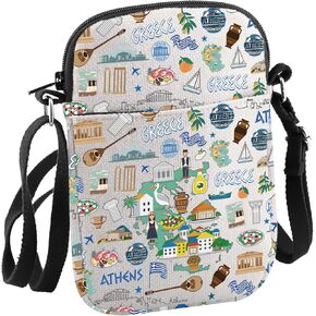 Greek Theme Travel Gift Greece Trip Crossbody Bag Greece Honeymoon Gift
