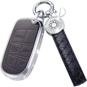 for Jeep Key Fob Cover, Soft Full Protection Key Case Shell Compatible with Jeep Smart Key 3 4 5 Buttons Protector (Pink)