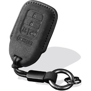 Key Case for Honda Key Fob Cover with Keychain Fit for Honda Accord sport Civic Si CRV HRV EXL Clarity Insight Passport Pilot Smart Keys Case Protector Suede black