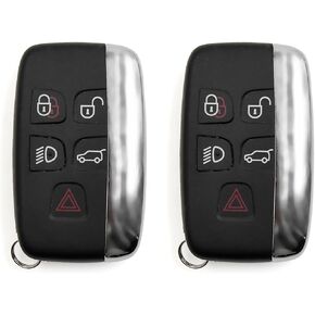 X AUTOHAUX 2pcs 5 Buttons Car Key Fob Keyless Entry Remote Control Key Case Shell for Range Rover Discovery 4 Replacement KOBJTF10A