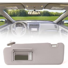 Driver Left Side Sun Visor Compatible with Toyota Highlander 2014 2015 2016 2017 2018 2019 with Light Color Grey Replace 74320-0E074-B0