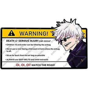 EARLFAMILY 5.1'' Gojo Satoru Cartoon Anime Car Sticker for Watch The Road Warning Decal Anime Vinyl JDM Window Stickers